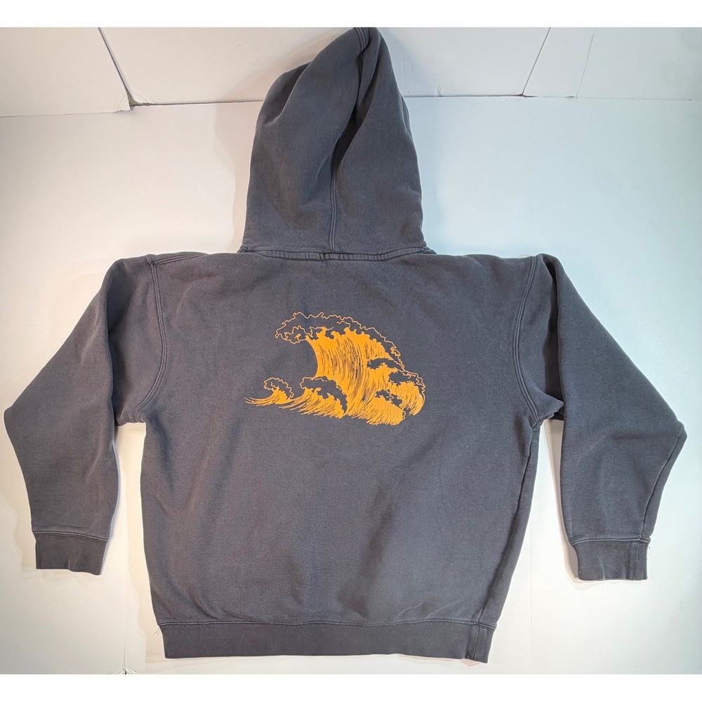 Mac Miller Swimming Wave Hoodie Faded Blue Orange Graphic Pullover Medium